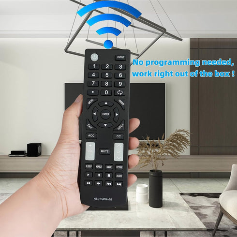 Replacement Remote NS-RC4NA-18 for Insignia TV Models NS-32D311NA17, NS-40D420NA18, NS-49D420NA18, NS-55D420NA18