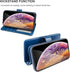 Bocasal Wallet Case for iPhone Xs/X, PU Leather Magnetic Detachable Kickstand Shockproof Cover for iPhone X