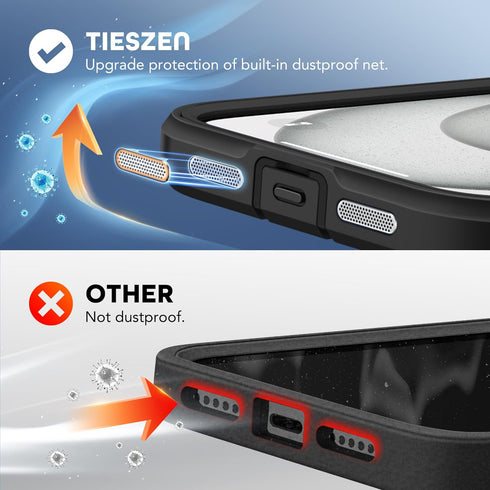 TIESZEN Magnetic Case for iPhone 15 Plus, Dustproof Design Compatible with Magsafe, Built-in Privacy Screen