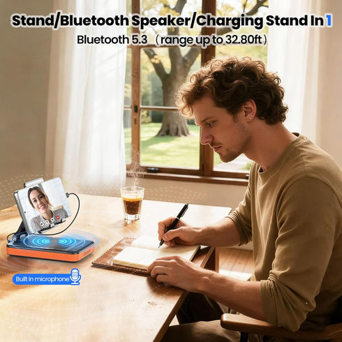 Joymate 5000mAh Gifts for Men and Women, Charging Phone Stand with Bluetooth Speaker Valentines Day Gifts for Him