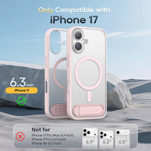 Niunisi 17 6.3-Inch 6.3" 2025, for iPhone with Magnetic Rotable Slim Kickstand Compatible with MagSafe Frosted Matte