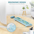 Owpkeenthy Blue Keyboard and Mouse Wireless, Cute Typewriter Keyboard with Retro Round Keycaps for Desktop and Laptop