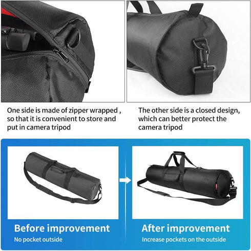 HEMMOTOP 31.5x7 R08018 Tripod Case, in Heavy Duty Tripod Bag with Shoulder Strap and Handle, All Sides Thick Padded