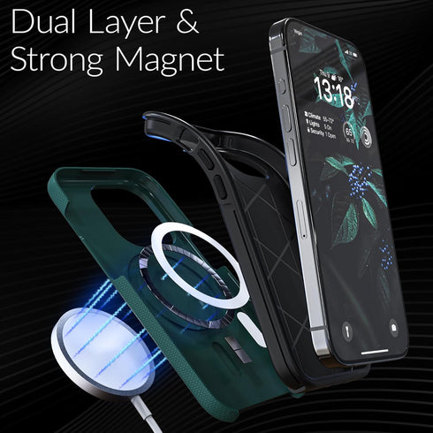 Crave Dual Guard iPhone 15 Pro Case - Forest Green, Shockproof Dual Layer, MagSafe Compatible for Apple iPhone 15 Pro