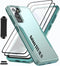 LMDAMZ Galaxy S22 Rugged Shock Resistant Case (6.1") with Magnetic Car Mount & 2 HD Tempered Glass Protectors (Green)