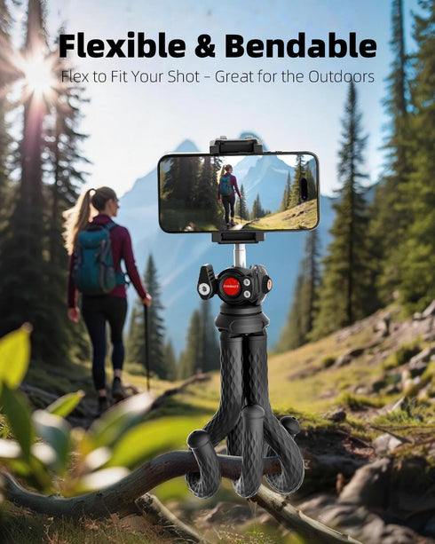 ZOINSHOT Phone Tripod, Upgraded Mini Flexible Tripod for iPhone with Wireless Remote, Portable Camera Tripod for Video