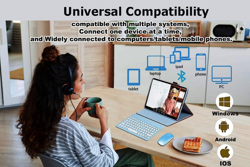 Wireless Bluetooth Keyboard and Mouse Combo, Portable Mini Slim Ergonomic Travel Set for iPhone iPad Mac