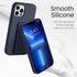 LAUDTEC Silicone Kickstand Case for iPhone 13 Pro, Vertical and Horizontal Stand with Hand Strap (Blue)