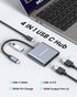 Glomtheia 4K@60Hz 100W 3-Screen USB C to Dual HDMI Adapter, Dual Monitor HDMI Splitter for Extended Display, PD, USB-A