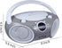SINGING WOOD 030BTL Portable Boombox, Bluetooth, USB, AM/FM Radio, AUX-Input, Foldable Handle, LED Light (Space Grey)