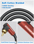 Dual 90 Degree RCA Cable Right Angle Subwoofer Cable - New Upgrade Double RCA Coaxial Audio Cable - Wine Red