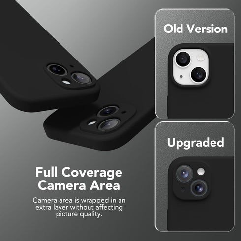 iPhone 14 Case, Black Silicone Shockproof, MagSafe Compatible, Full Camera Protection, Includes 2 Screen Protectors.