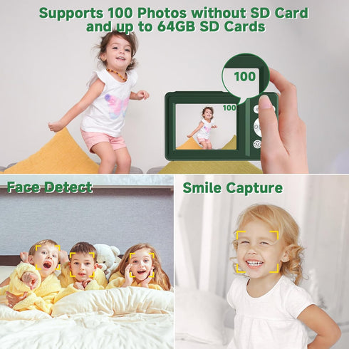 Gtonster 44MP 1080P 16X Digital Camera, Compact Camera, FHD Point and Shoot Digital Cameras with Zoom, Face Detect