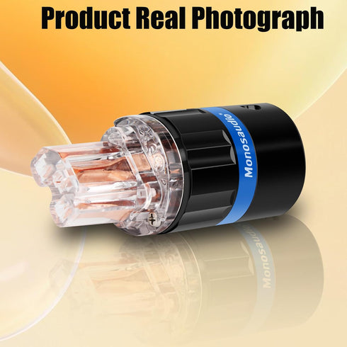 Monosaudio HiFi Power Plug, Pure Copper 15A/125V IEC C13/C15 Connector for DIY Audiophile Power Cord