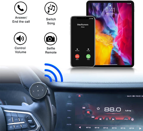 UltraConnect Wireless Bluetooth Media Control Button with Selfie Functionality, Compatible with iPhone and Android,