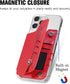 Phone Wallet Stick On, Flip PU Leather Card Holder with Zipper Closure Coin Pocket, Magnetic Closure for