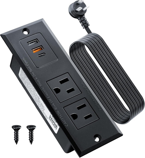DOACE Recessed Power Strip with USB C Fast Charging Conference Recessed Outlet,Space-Saver for