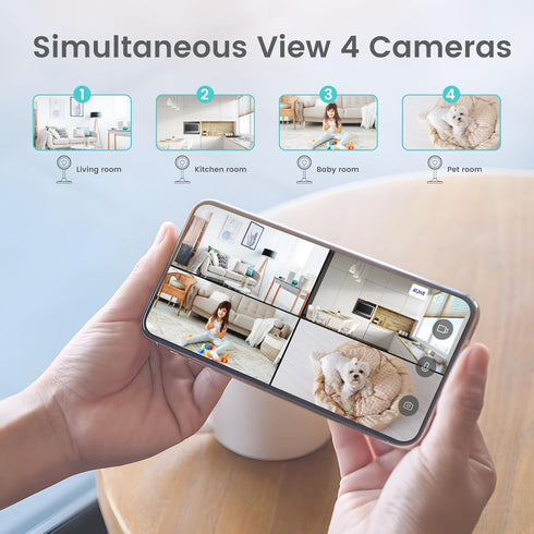 litokam Indoor Camera, 1080P Home Security Camera with Night Vision, Motion Detection, 2-Way Audio, WiFi