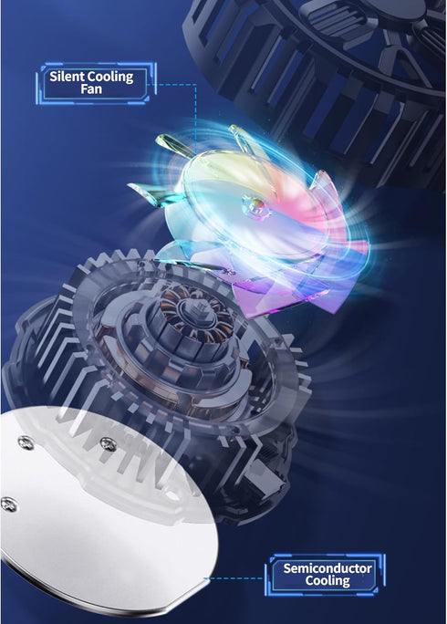 Mobile Phone Cooler, Rechargeable Semi Conductor Cell Phone Radiator with Colorful LED Light, Universal Magnetic Phone