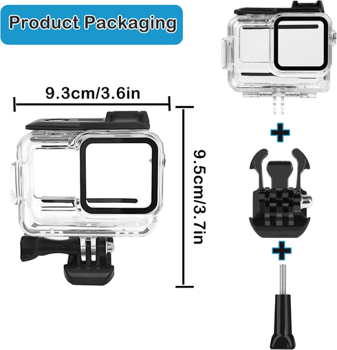 PCTC 60M(197ft) Waterproof Case for Insta360 Ace Pro, Accessories for Insta 360 Ace Pro Waterproof Case,Protective Underwater Dive Housing Shell with Bracket Accessories