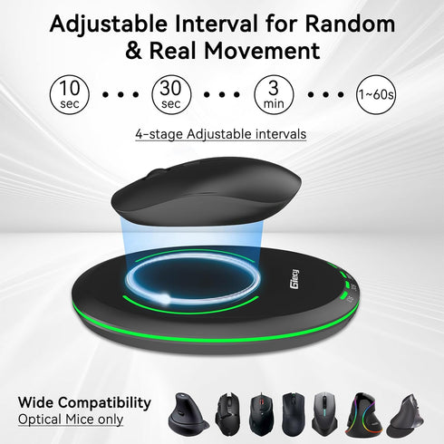 Ultra Slim Mouse Mover - Mouse Jiggler with Adjustable Timer, Simulates Realistic Mouse Movement for Active Use