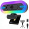 Svcouok W4 2K Autofocus Webcam with Dual Mics & LED Light, 1080P 60fps/2K