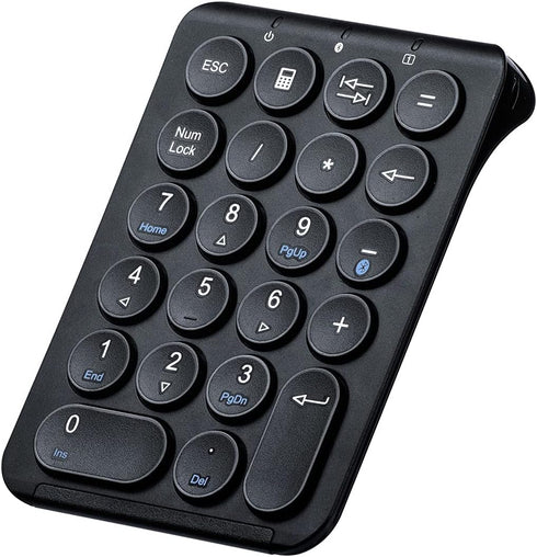 SANWA Bluetooth Numeric Keypad, Rechargeable Wireless Ten Key Number Pad, Portable & Slim for Laptop