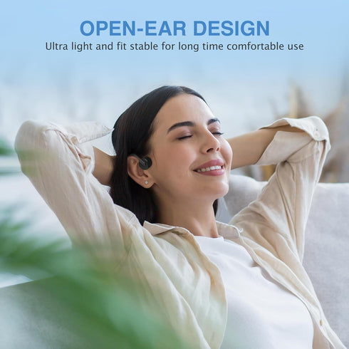Bone Conduction Headphones Wireless Headphones Bluetooth 5.3 Open Ear Headphones 10H Playtime Sports Earphones with Mic, IPX6 Waterproof Headset for Running,Cycling, Hiking, Driving