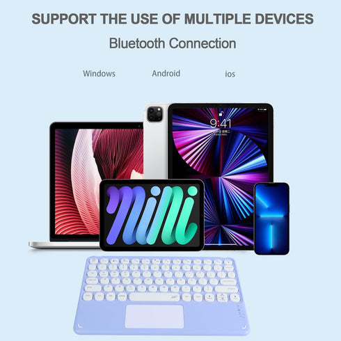 Wireless Keyboard with Touchpad, Ultra-Slim Portable Rechargeable Bluetooth Keyboard for OS Android Windows Devices