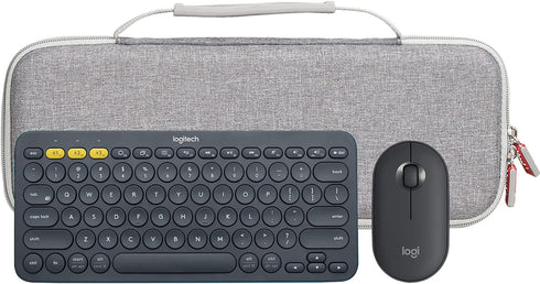 Mchoi Hard Case for Logitech Pebble Keys 2 Combo K380s K380 Wireless Keyboard + M355 Mouse, Grey Case Only