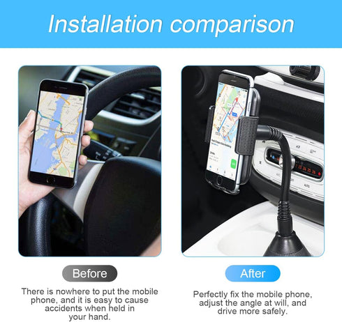 Cup Holder Phone Mount for Car, Upgraded Rotatable Holder, Compatible with iPhone 11/11 Pro/Pro Max, Samsung Galaxy