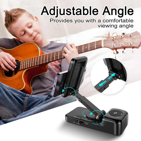 Bluetooth Speaker with Wireless Charging & Phone Stand - HD Surround Sound Speaker, Cool Gadget Gifts for Men Women Dad