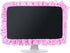 Macuezu 22"-28" Cute Monitor Cover, Lovely Computer Monitors Covers with Bow-Knot, Pink Computer