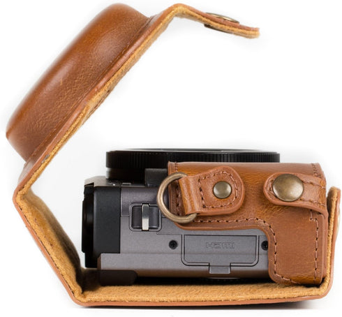MegaGear MG1260 Ever Ready Leather Camera Case for Panasonic Lumix DC-ZS80, DC-ZS70, DC-TZ95, DC-TZ90 - Light Brown
