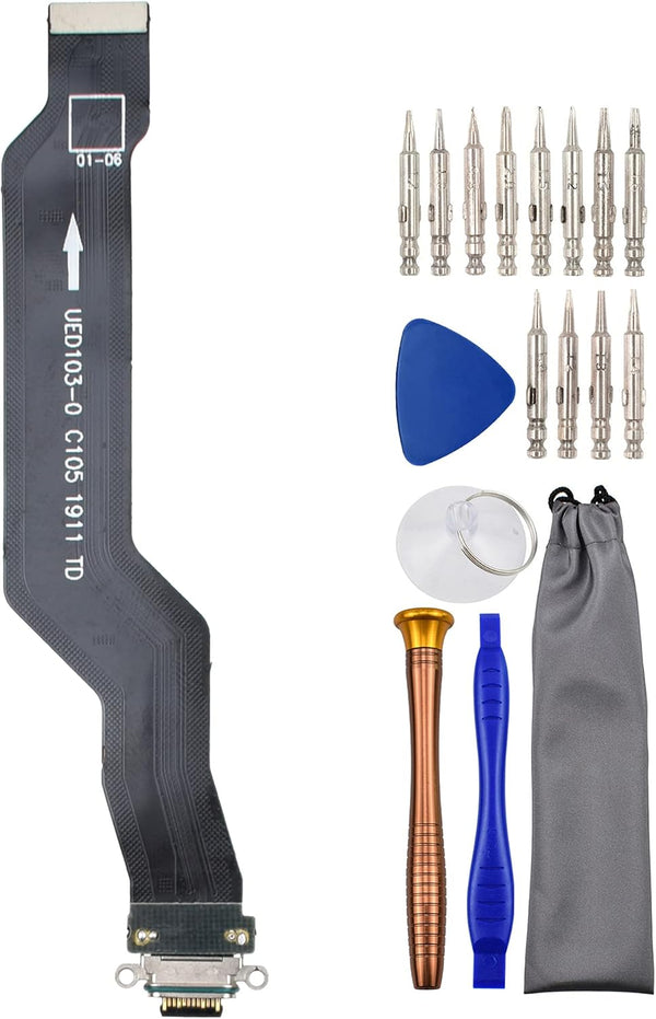 Sunways USB Type-C 3.1 Charger Port Flex Cable with Waterproof Rubber Ring Replacement for OnePlus 7T Pro OnePlus 7 Pro