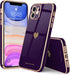 Teageo iPhone 11 Case for Women, Cute Love-Heart Luxury Bling Plating Soft Back Cover with Full Camera Protection -