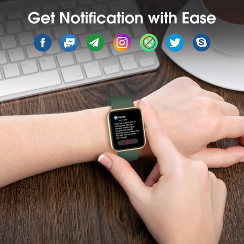 Smart Watch, Fitness Tracker with 45mm Touch Screen, Heart Rate Monitor, Waterproof for Android iOS