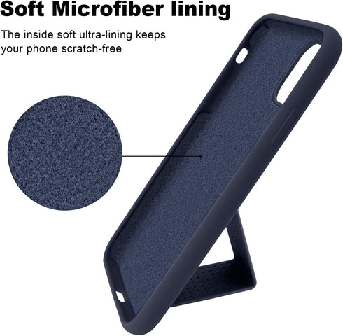 LAUDTEC Silicone Kickstand Case for iPhone 11, Vertical and Horizontal Stand, Soft Liquid Silicone, Blue