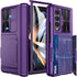 Vihibii Case for Samsung Galaxy Z Fold 4 5G with Card Holder, Sliding Camera Lens Cover, Hinge Protection, Dark Purple
