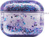 UnnFiko Bling Quicksand Case for AirPods 3 - Cute Sparkle Liquid Protective Cover with Keychain (Purple).