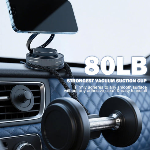 ZOOMKEY 360Adjustable 16/15/14/13/12/Android(Black) Vacuum Suction Bracket for Car Mount,Vacuum Magnetic Phone