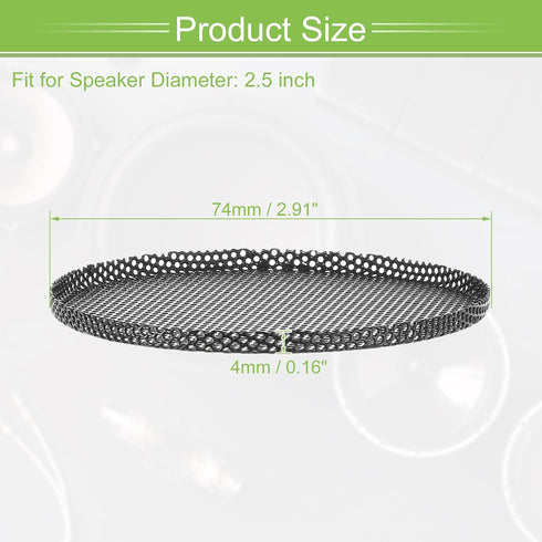 ACROPIX Universal 2.5 Inch Speaker Grills Mesh for Audio Subwoofer, 74x4mm Grille without Frame, Black, Pack of 4