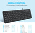 Perixx PERIBOARD-213U Wired Silent USB Scissor Keyboard, Compact Design with Number Pad - Black - US English