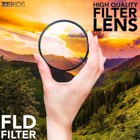 Zeikos 72mm Multi-Coated UV, CPL, FLD Professional Lens Filter Kit with Miracle Fiber Cloth and Carry Pouch, Accessory