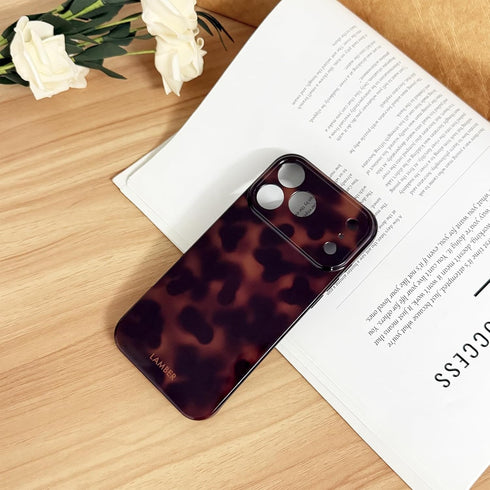 XQAGU 17 Cute Phone Case for iPhone Pro Max Case Tortoise Shell Pattern Leopard Full Camera Protective Slim Shockproof