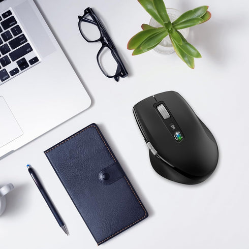INFINMIND 4-Level Wireless Bluetooth Side Scroll Mouse with Multi-Device, Ergonomic Computer Mice with Smart Flying