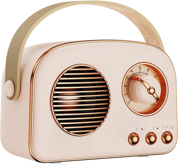SpringFlora Retro Bluetooth Speaker, Cute Mini Portable Wireless Speaker with TWS for Home