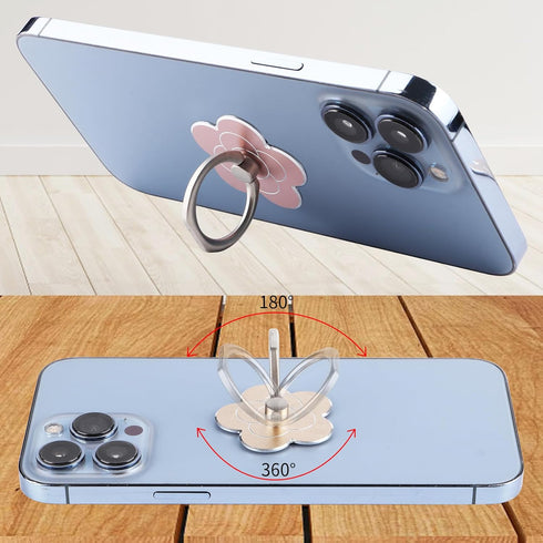 KINMINGZHU 4pcs Flower,360 180Angle Cell Phone Ring Stand,Cell Phone Ring Holder Rotate and Adjustable Metal Finger