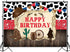 Mocsicka Western Cowboy Happy Birthday Backdrop, Rustic Old West Rodeo Banner (7x5ft, 82x60 inch) Decoration
