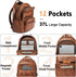 37L Backpack Backpack BackPack Daypack Backpack Leresas Vegan Leather Purse for Women Mens Travel Work Laptop Teacher